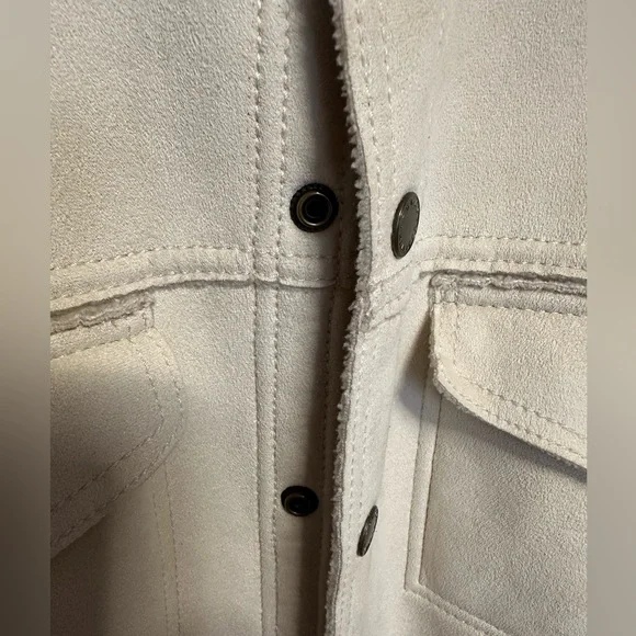 Tommy Hilfiger Shirt Jacket Mens Small Coat Faux Suede Fleece Lined - Picture 4 of 7